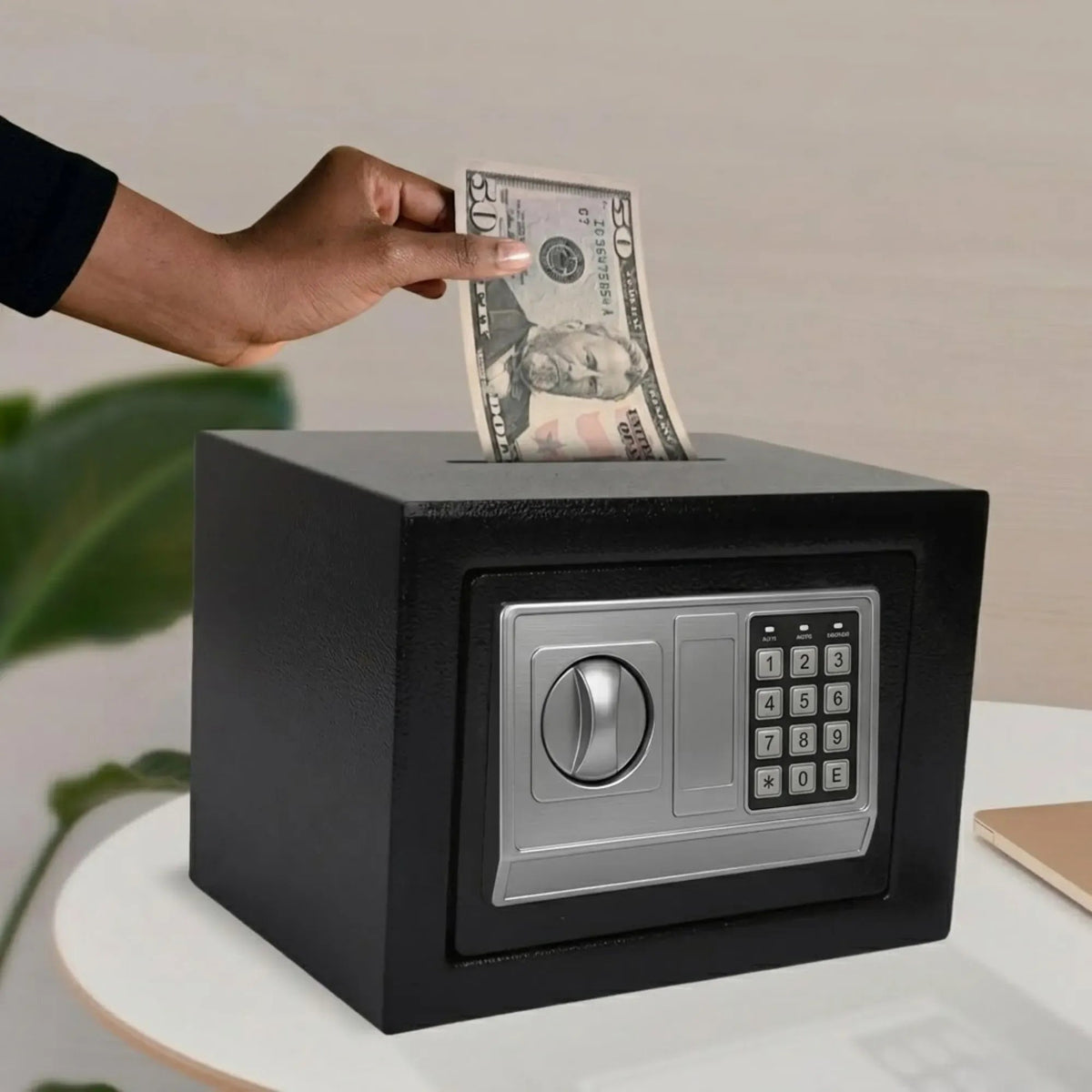 Electronic Safe Box with Deposit Slot and Programmable Keypad - Black - Home & Garden > Home Office Accessories > Desk Accessories - Rivercity House & Home Co. (ABN 18 642 972 209) - Affordable Modern Furniture Australia