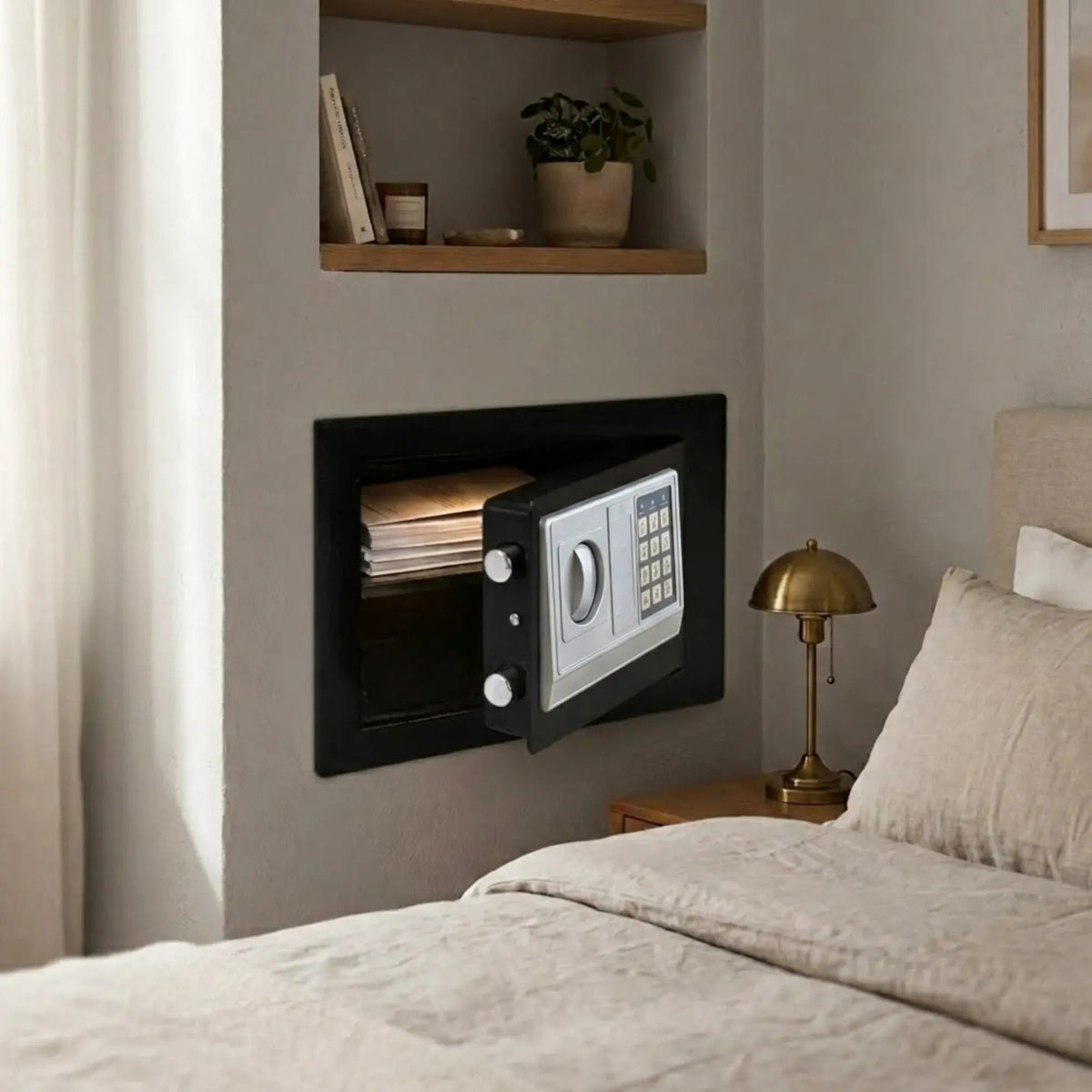 Electronic Safe Box with Deposit Slot and Programmable Keypad - Black - Home & Garden > Home Office Accessories > Desk Accessories - Rivercity House & Home Co. (ABN 18 642 972 209) - Affordable Modern Furniture Australia