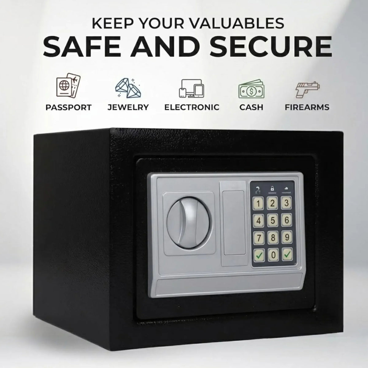 Electronic Safe Box with Deposit Slot and Programmable Keypad - Black - Home & Garden > Home Office Accessories > Desk Accessories - Rivercity House & Home Co. (ABN 18 642 972 209) - Affordable Modern Furniture Australia