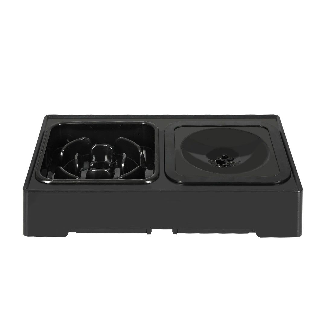 Elevated Adjustable 4 - Height Dog Feeder with Slow Feed Bowls - Black - Rivercity House & Home Co. (ABN 18 642 972 209) - Affordable Modern Furniture Australia