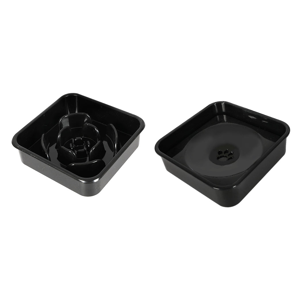 Elevated Adjustable 4 - Height Dog Feeder with Slow Feed Bowls - Black - Rivercity House & Home Co. (ABN 18 642 972 209) - Affordable Modern Furniture Australia