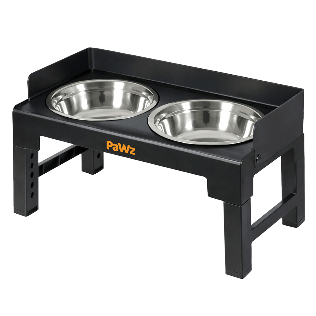 Elevated Dog Bowls 6 - Height Adjustable Raised Feeder with Spill Guard Large - Black - Rivercity House & Home Co. (ABN 18 642 972 209) - Affordable Modern Furniture Australia