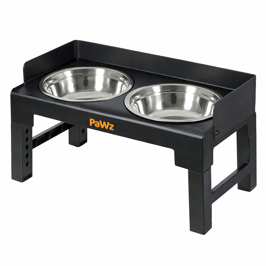 Elevated Dog Bowls 6 - Height Adjustable Raised Feeder with Spill Guard Large - Black - Rivercity House & Home Co. (ABN 18 642 972 209) - Affordable Modern Furniture Australia