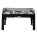 Elevated Dog Bowls Adjustable 6 Height Large Raised Feeder with Bowls - Black and Grey