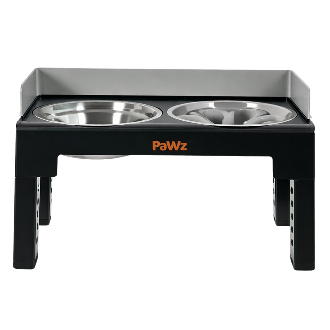 Elevated Dog Bowls Adjustable 6 Height Large Raised Feeder with Bowls - Black and Grey - Rivercity House & Home Co. (ABN 18 642 972 209) - Affordable Modern Furniture Australia