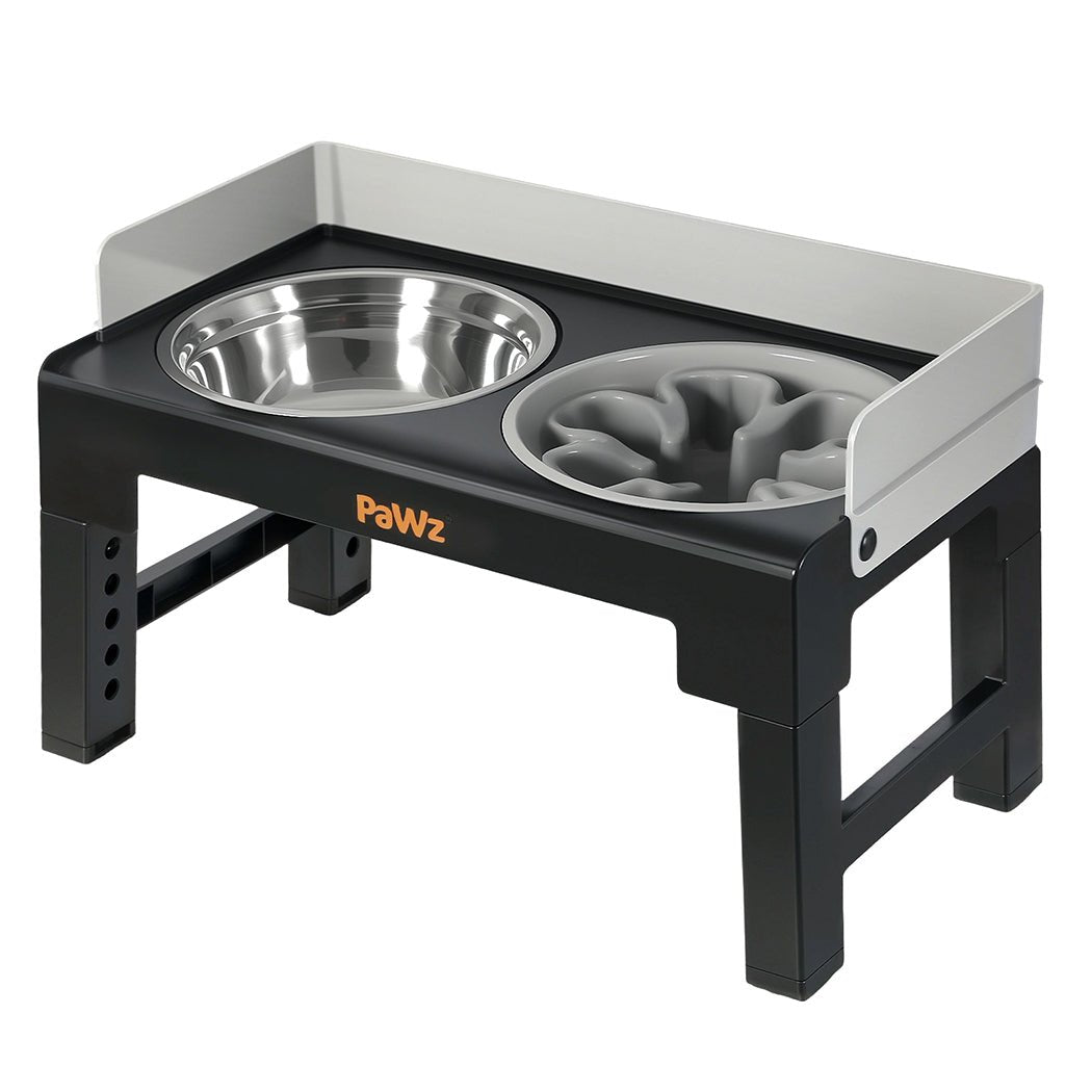 Elevated Dog Bowls Adjustable 6 Height Large Raised Feeder with Bowls - Black and Grey - Rivercity House & Home Co. (ABN 18 642 972 209) - Affordable Modern Furniture Australia