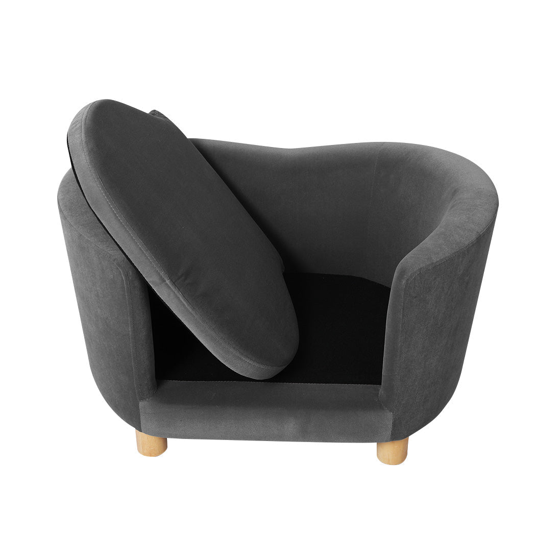 Elevated Luxury Pet Sofa with Anti - Slip Feet - Grey - Rivercity House & Home Co. (ABN 18 642 972 209) - Affordable Modern Furniture Australia