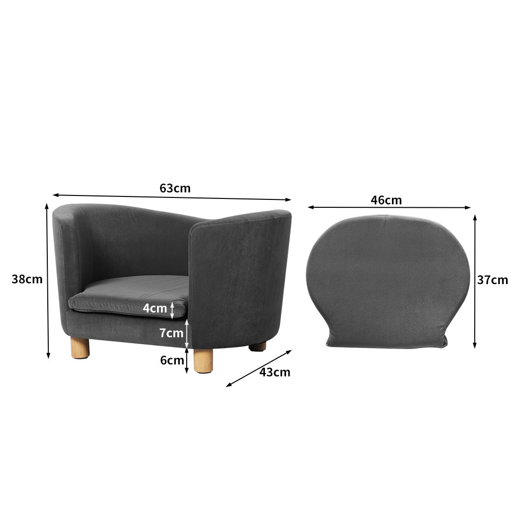 Elevated Luxury Pet Sofa with Anti - Slip Feet - Grey - Rivercity House & Home Co. (ABN 18 642 972 209) - Affordable Modern Furniture Australia