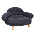Elevated Pet Sofa Bed Couch L Size with Wooden Base - Grey