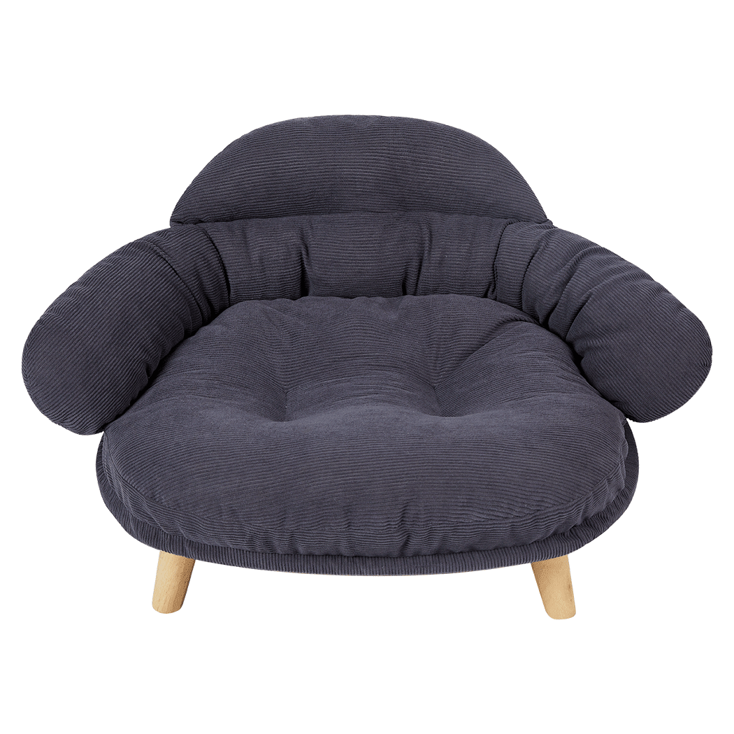 Elevated Pet Sofa Bed Couch L Size with Wooden Base - Grey - Rivercity House & Home Co. (ABN 18 642 972 209) - Affordable Modern Furniture Australia