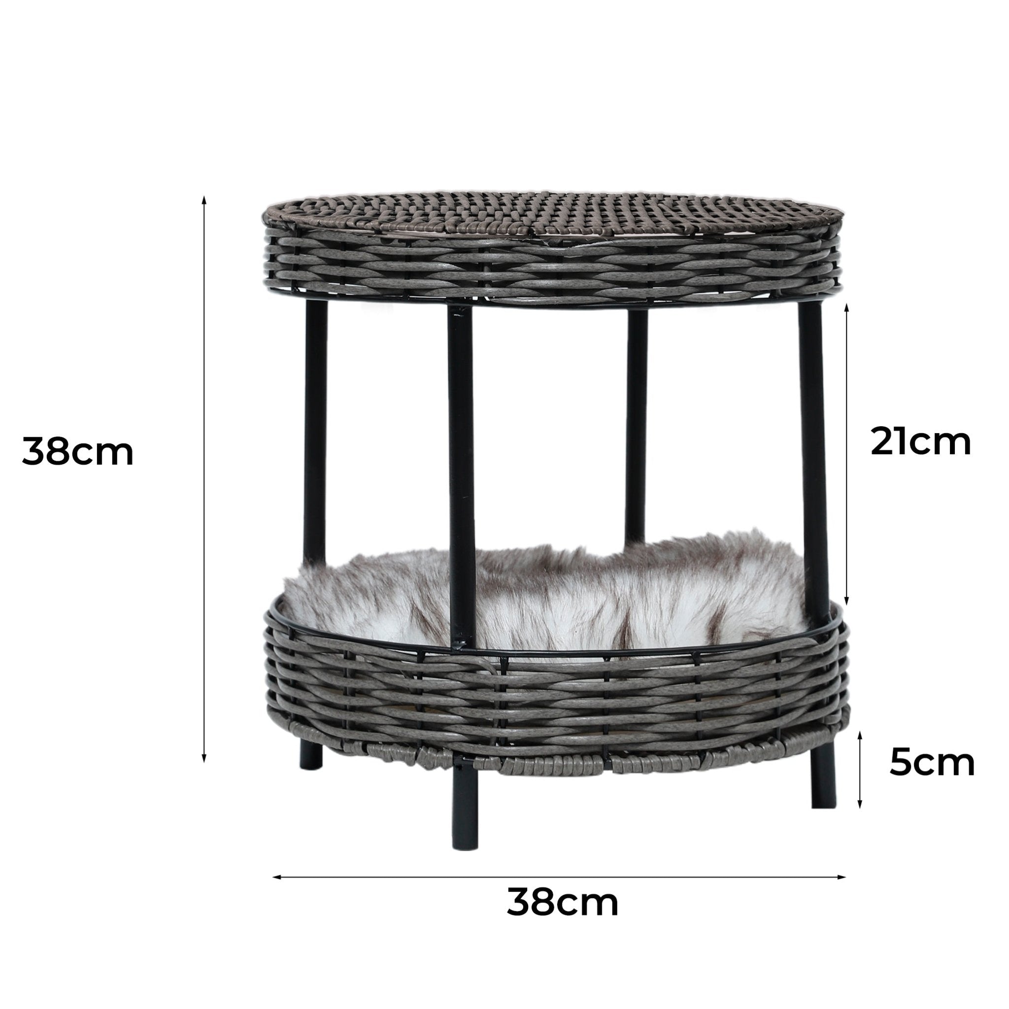 Elevated Rattan Pet Bed with Cushion - Natural - Rivercity House & Home Co. (ABN 18 642 972 209) - Affordable Modern Furniture Australia