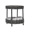 Elevated Rattan Pet Bed with Cushion - Natural