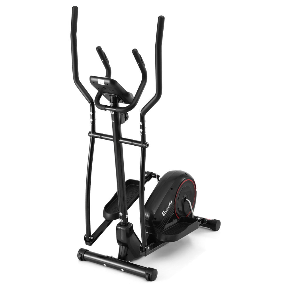 Elliptical Cross Trainer Exercise Bike with LCD Display - Black and Red - Sports & Fitness > Exercise, Gym & Fitness > Exercise Bikes - Rivercity House & Home Co. (ABN 18 642 972 209) - Affordable Modern Furniture Australia