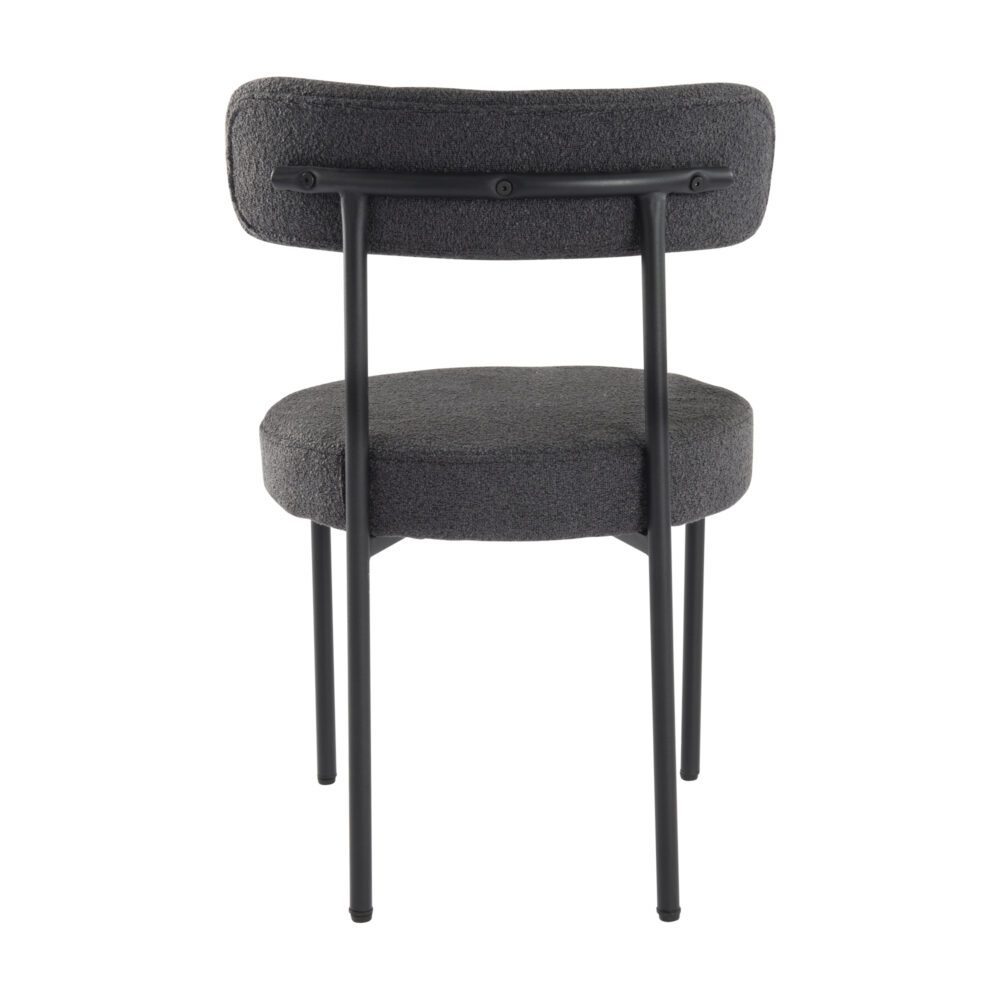 Elsa Boucle Dining Chairs with Steel Frame - Charcoal Chic - Furniture > Dining > Kitchen & Dining Chairs - Rivercity House & Home Co. (ABN 18 642 972 209) - Affordable Modern Furniture Australia