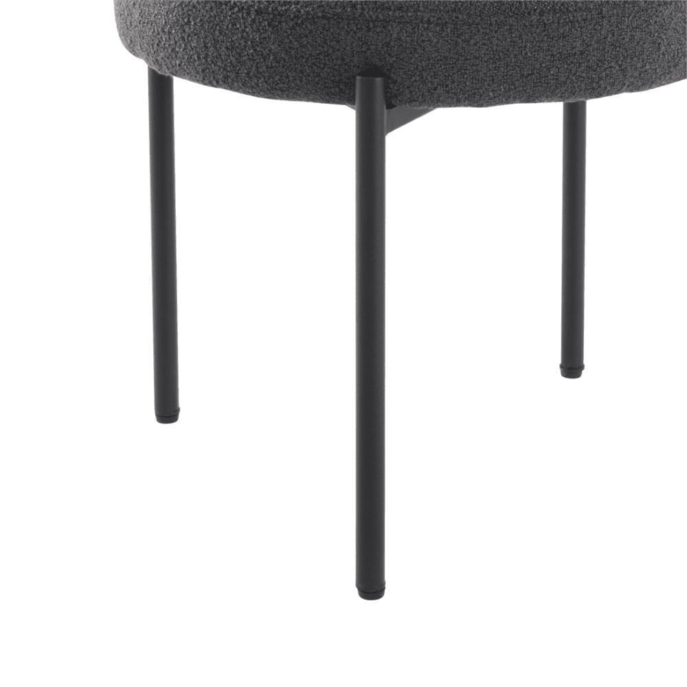 Elsa Boucle Dining Chairs with Steel Frame - Charcoal Chic - Furniture > Dining > Kitchen & Dining Chairs - Rivercity House & Home Co. (ABN 18 642 972 209) - Affordable Modern Furniture Australia