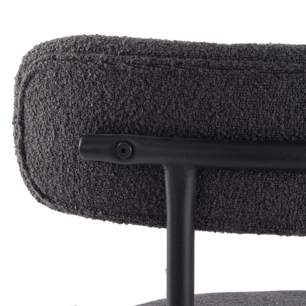 Elsa Boucle Dining Chairs with Steel Frame - Charcoal Chic - Furniture > Dining > Kitchen & Dining Chairs - Rivercity House & Home Co. (ABN 18 642 972 209) - Affordable Modern Furniture Australia