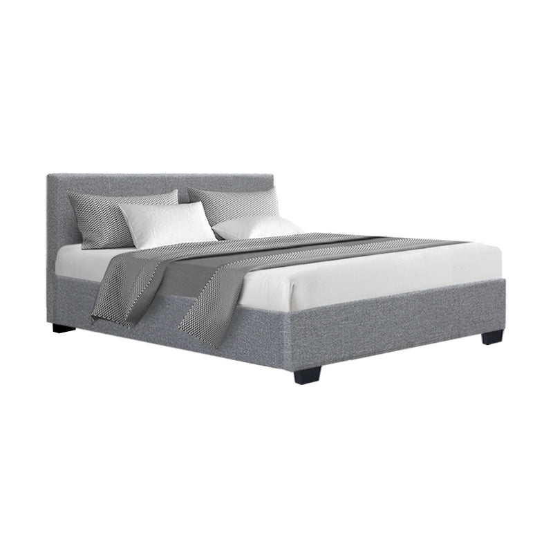 Elwood Storage Double Bed Frame Grey - Rivercity House & Home Co. (ABN 18 642 972 209) - Affordable Modern Furniture Australia