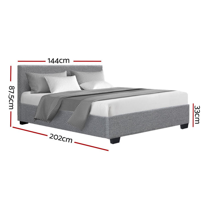 Elwood Storage Double Bed Frame Grey - Rivercity House & Home Co. (ABN 18 642 972 209) - Affordable Modern Furniture Australia