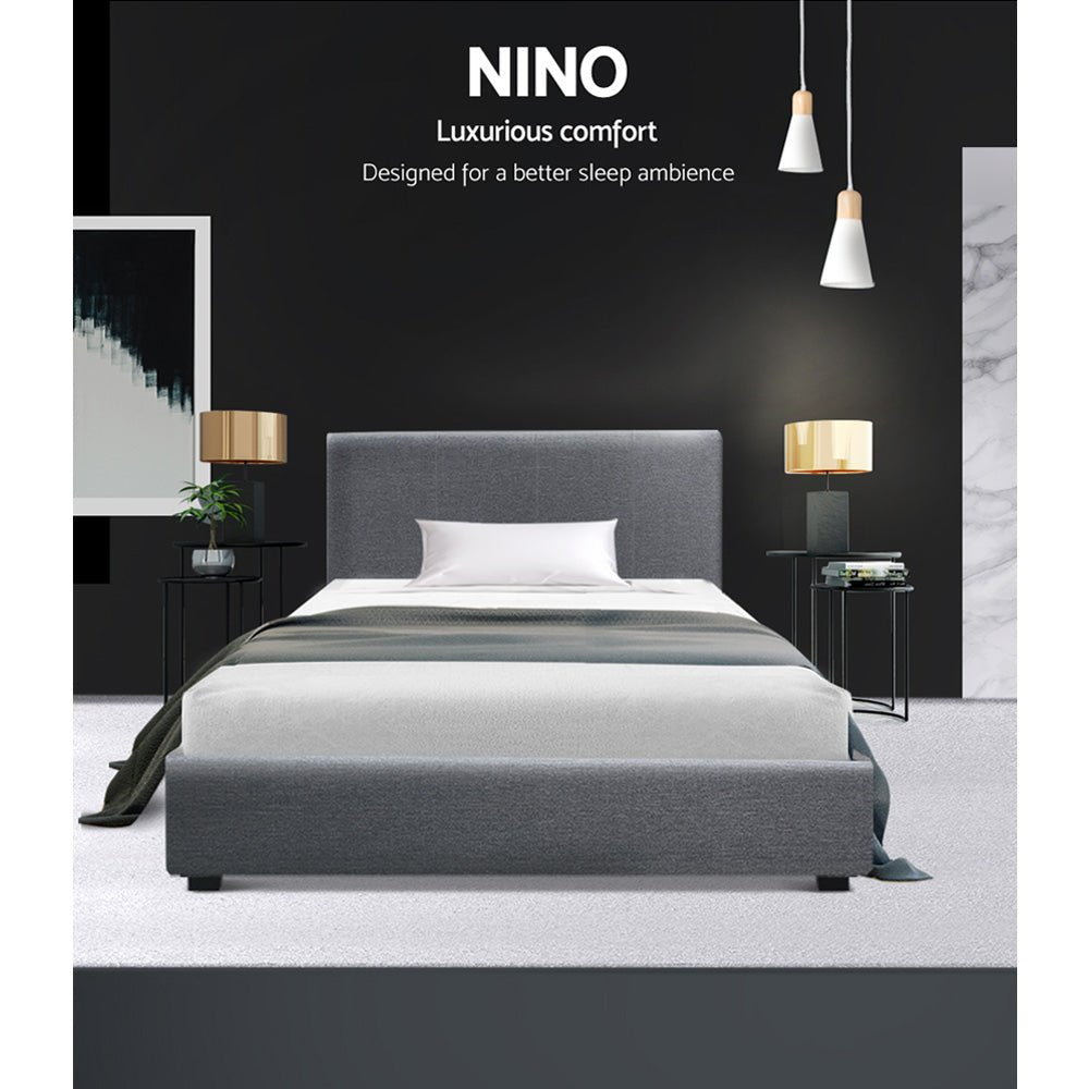 Elwood Storage King Single Bed Frame Grey - Rivercity House & Home Co. (ABN 18 642 972 209) - Affordable Modern Furniture Australia