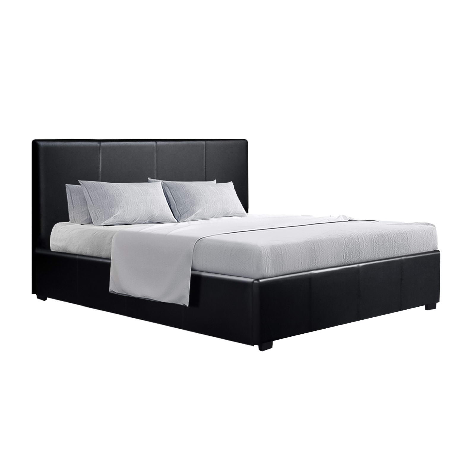 Elwood Storage Queen Bed Frame Black - Rivercity House & Home Co. (ABN 18 642 972 209) - Affordable Modern Furniture Australia
