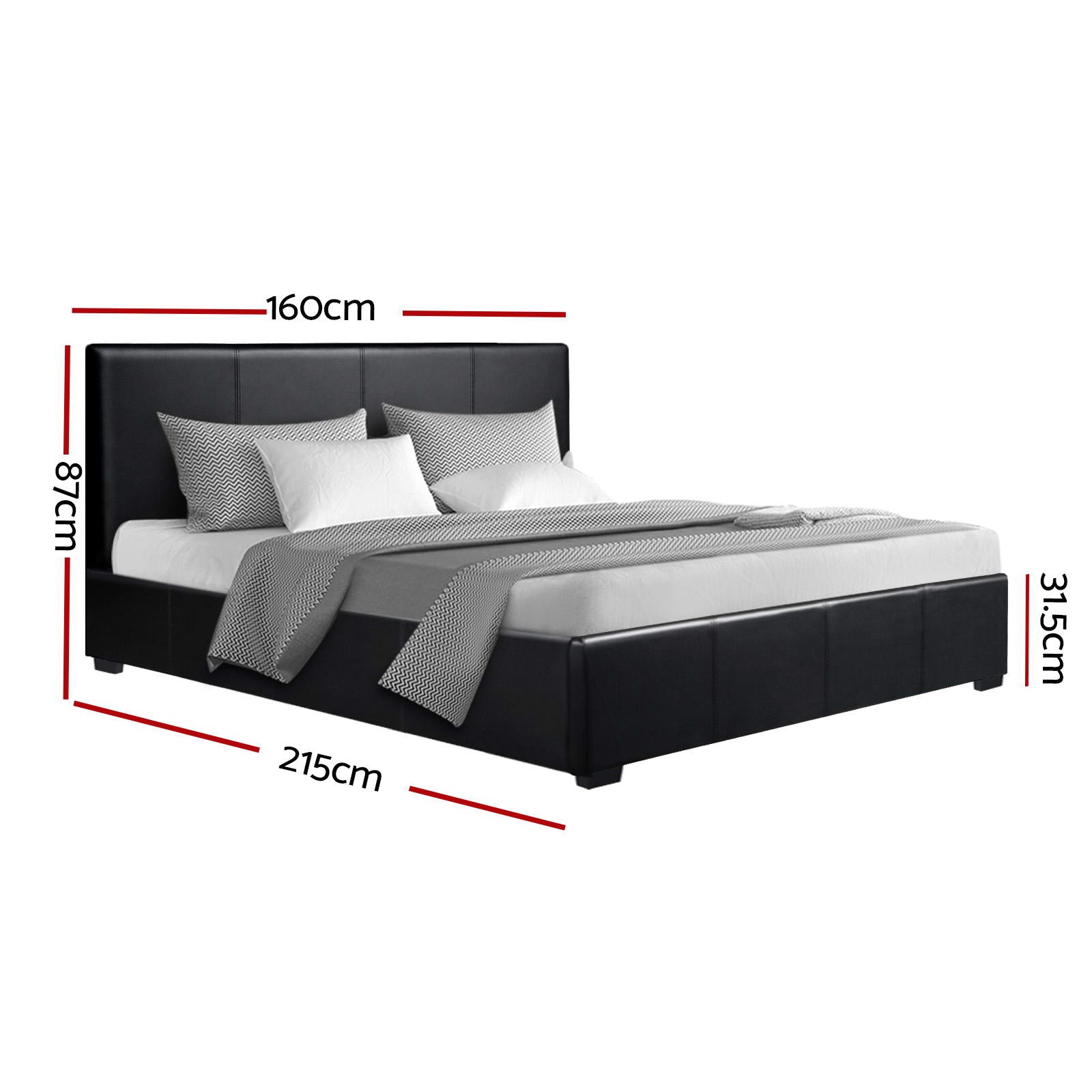 Elwood Storage Queen Bed Frame Black - Rivercity House & Home Co. (ABN 18 642 972 209) - Affordable Modern Furniture Australia