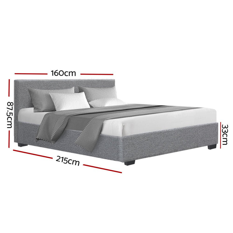 Elwood Storage Queen Bed Frame Grey - Rivercity House & Home Co. (ABN 18 642 972 209) - Affordable Modern Furniture Australia