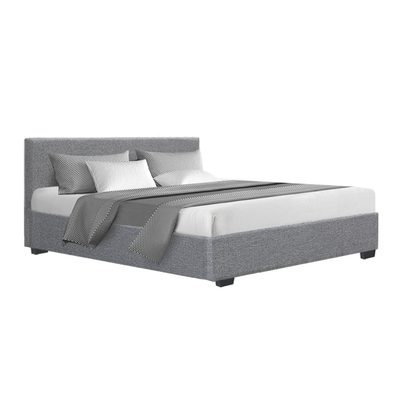 Elwood Storage Queen Bed Frame Grey - Rivercity House & Home Co. (ABN 18 642 972 209) - Affordable Modern Furniture Australia