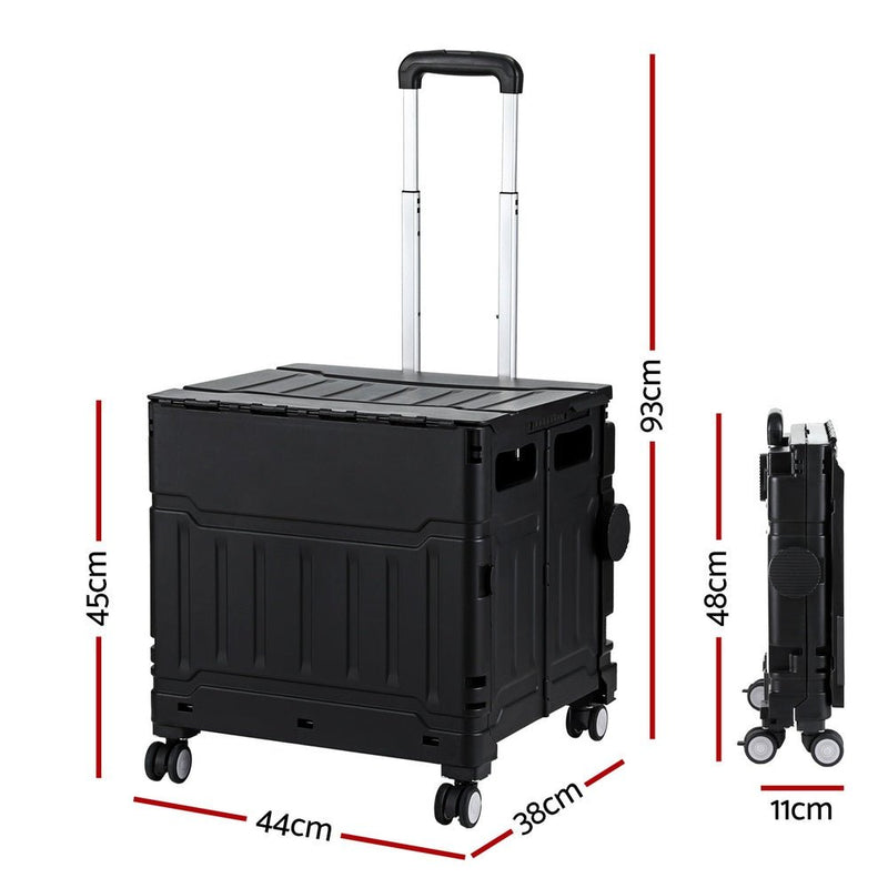 Emajin Shopping Trolley Cart 75L Foldable Black - Home & Garden > Home & Garden Others - Rivercity House & Home Co. (ABN 18 642 972 209) - Affordable Modern Furniture Australia