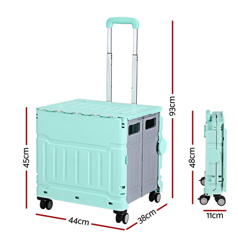 Emajin Shopping Trolley Cart 75L Foldable Green - Home & Garden > Home & Garden Others - Rivercity House & Home Co. (ABN 18 642 972 209) - Affordable Modern Furniture Australia