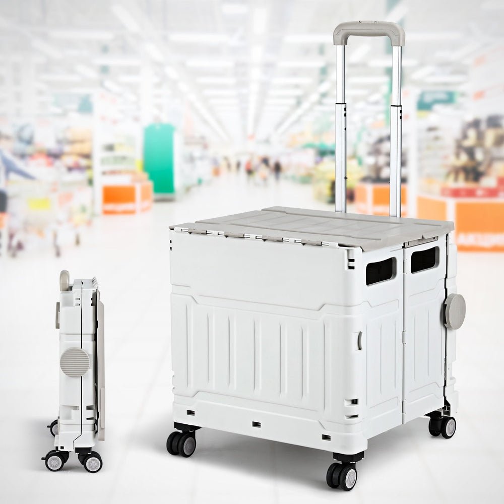 Emajin Shopping Trolley Cart 75L Foldable White - Home & Garden > Home & Garden Others - Rivercity House & Home Co. (ABN 18 642 972 209) - Affordable Modern Furniture Australia