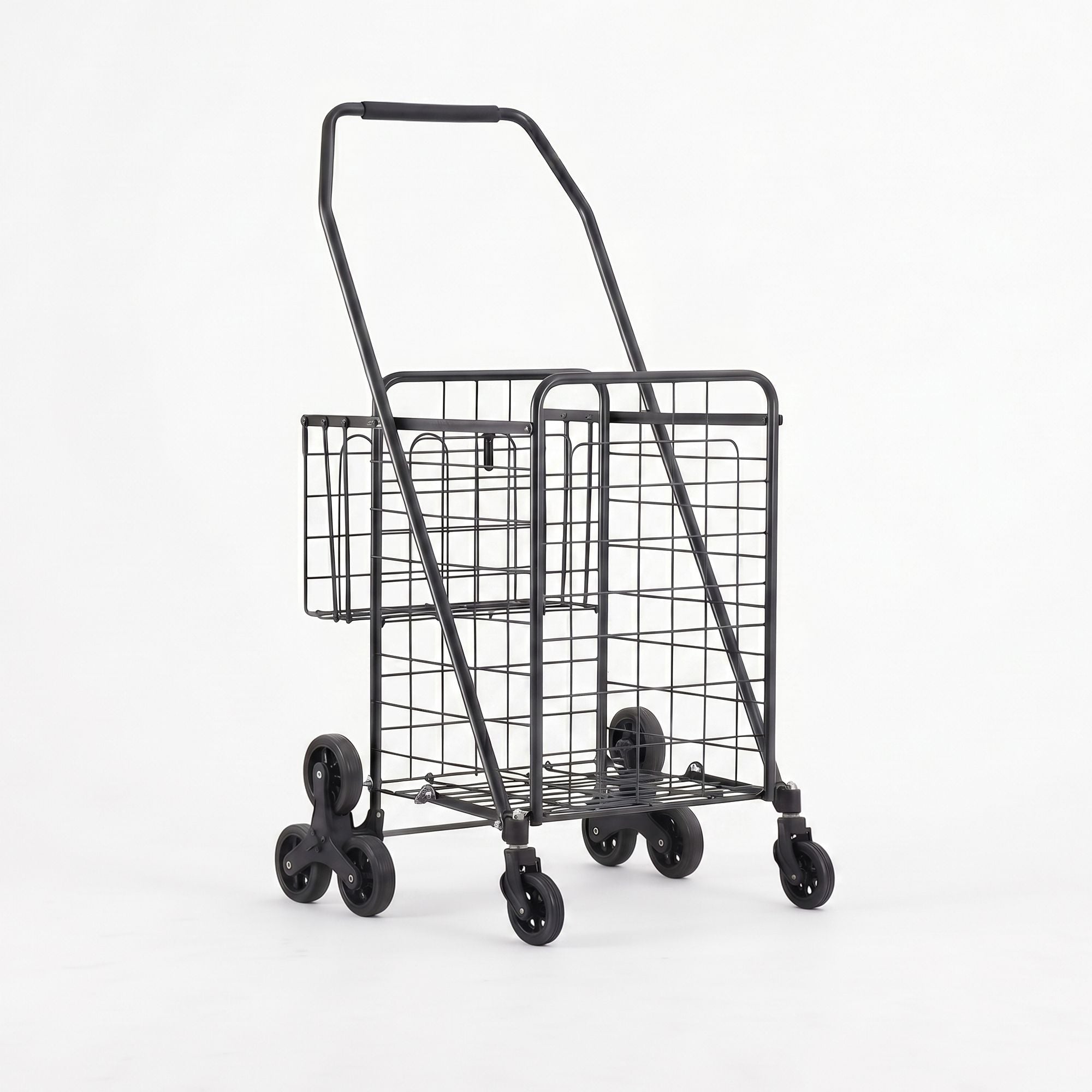Emajin Shopping Trolley Cart Folding Aluminium Utility Cart Black - Furniture > Dining > Kitchen & Dining Trolleys - Rivercity House & Home Co. (ABN 18 642 972 209) - Affordable Modern Furniture Australia