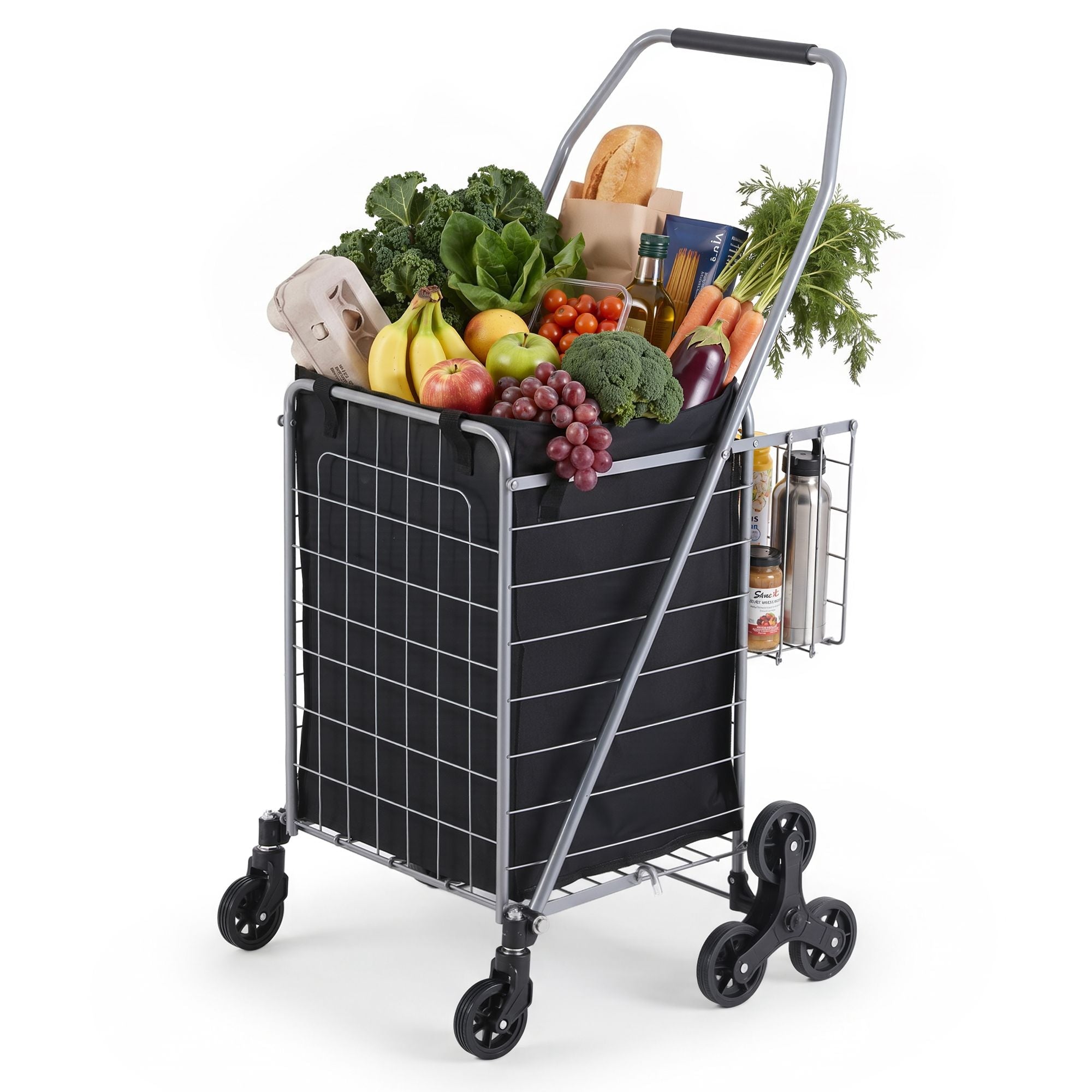 Emajin Shopping Trolley Cart Folding Aluminium Utility Cart Silver - Furniture > Dining > Kitchen & Dining Trolleys - Rivercity House & Home Co. (ABN 18 642 972 209) - Affordable Modern Furniture Australia