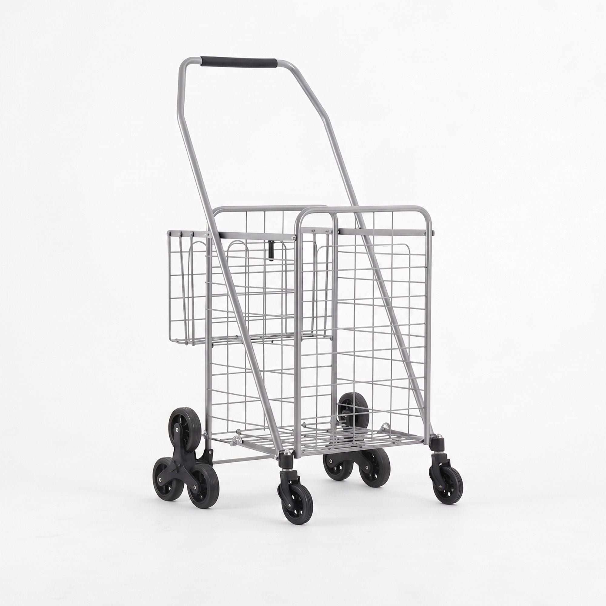 Emajin Shopping Trolley Cart Folding Aluminium Utility Cart Silver - Furniture > Dining > Kitchen & Dining Trolleys - Rivercity House & Home Co. (ABN 18 642 972 209) - Affordable Modern Furniture Australia