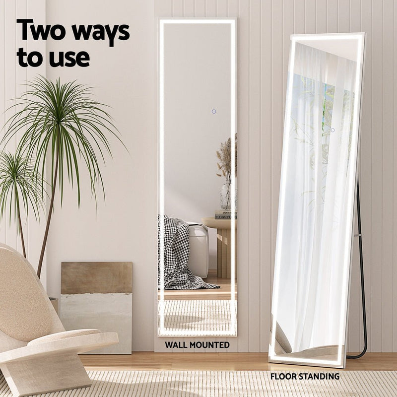 Embellir Full-Length Floor Wall Mirrors LED Light - Health & Beauty > Makeup Mirrors - Rivercity House & Home Co. (ABN 18 642 972 209) - Affordable Modern Furniture Australia