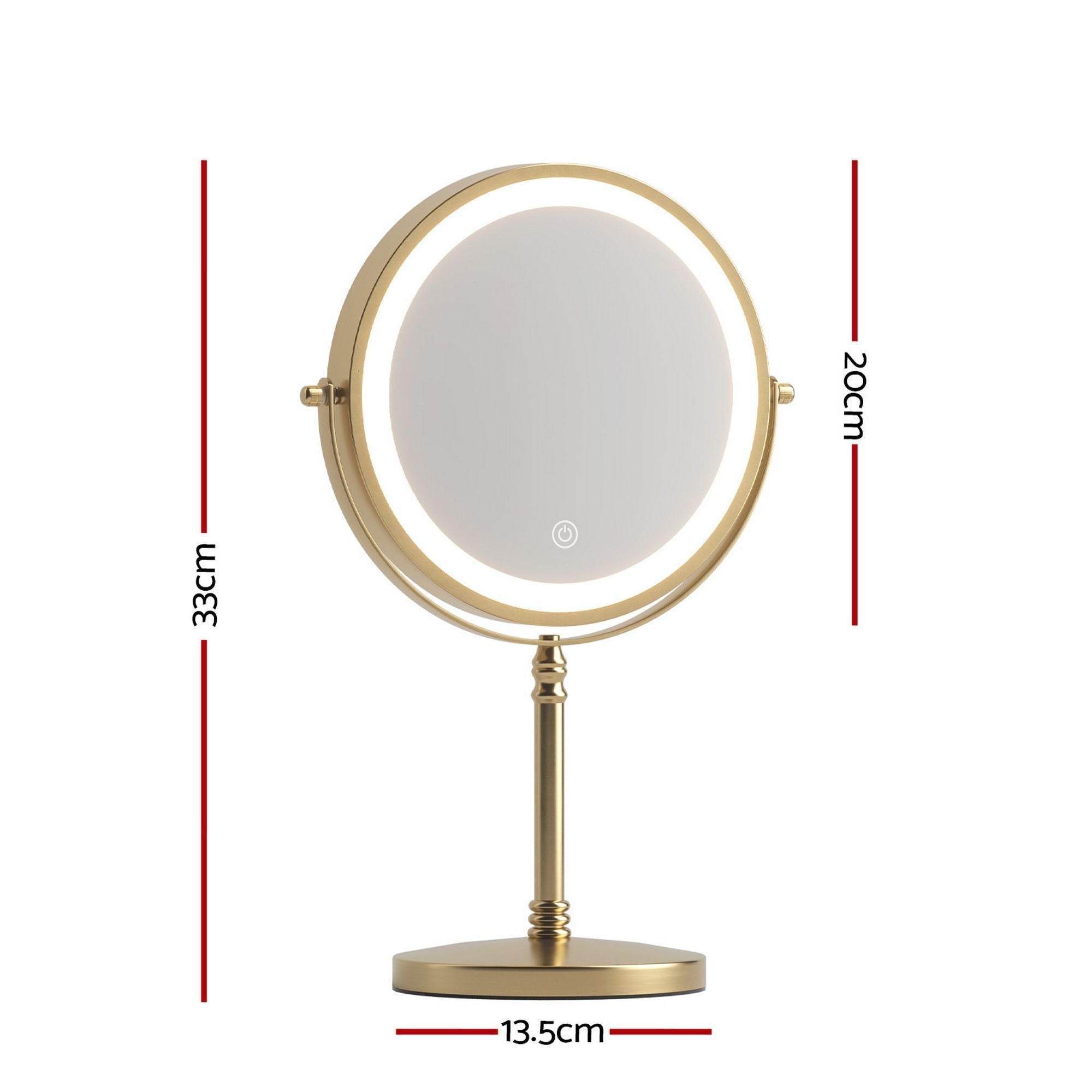 Embellir Lighted Makeup Mirror Rotation 10X Magnifying Double Sided Tabletop Gold - Health & Beauty > Makeup > Makeup Mirrors - Rivercity House & Home Co. (ABN 18 642 972 209) - Affordable Modern Furniture Australia