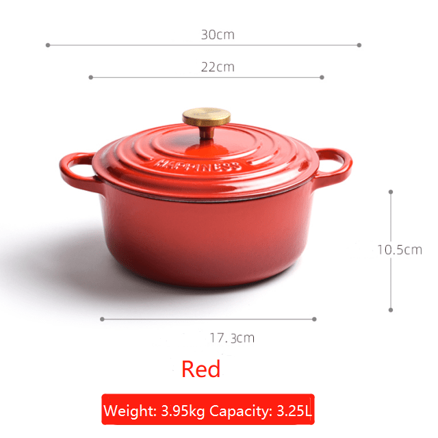 Enamel Cast Iron Pot Cast Iron Casserole/French Oven - 20 CM - Home & Garden > Kitchenware > Skillets & Frying Pans - Rivercity House & Home Co. (ABN 18 642 972 209) - Affordable Modern Furniture Australia