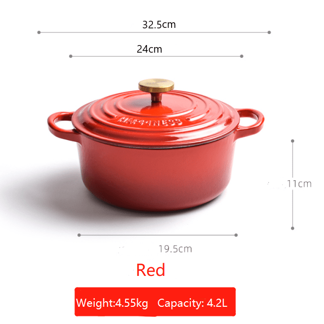 Enamel Cast Iron Pot Cast Iron Casserole/French Oven - 20 CM - Home & Garden > Kitchenware > Skillets & Frying Pans - Rivercity House & Home Co. (ABN 18 642 972 209) - Affordable Modern Furniture Australia