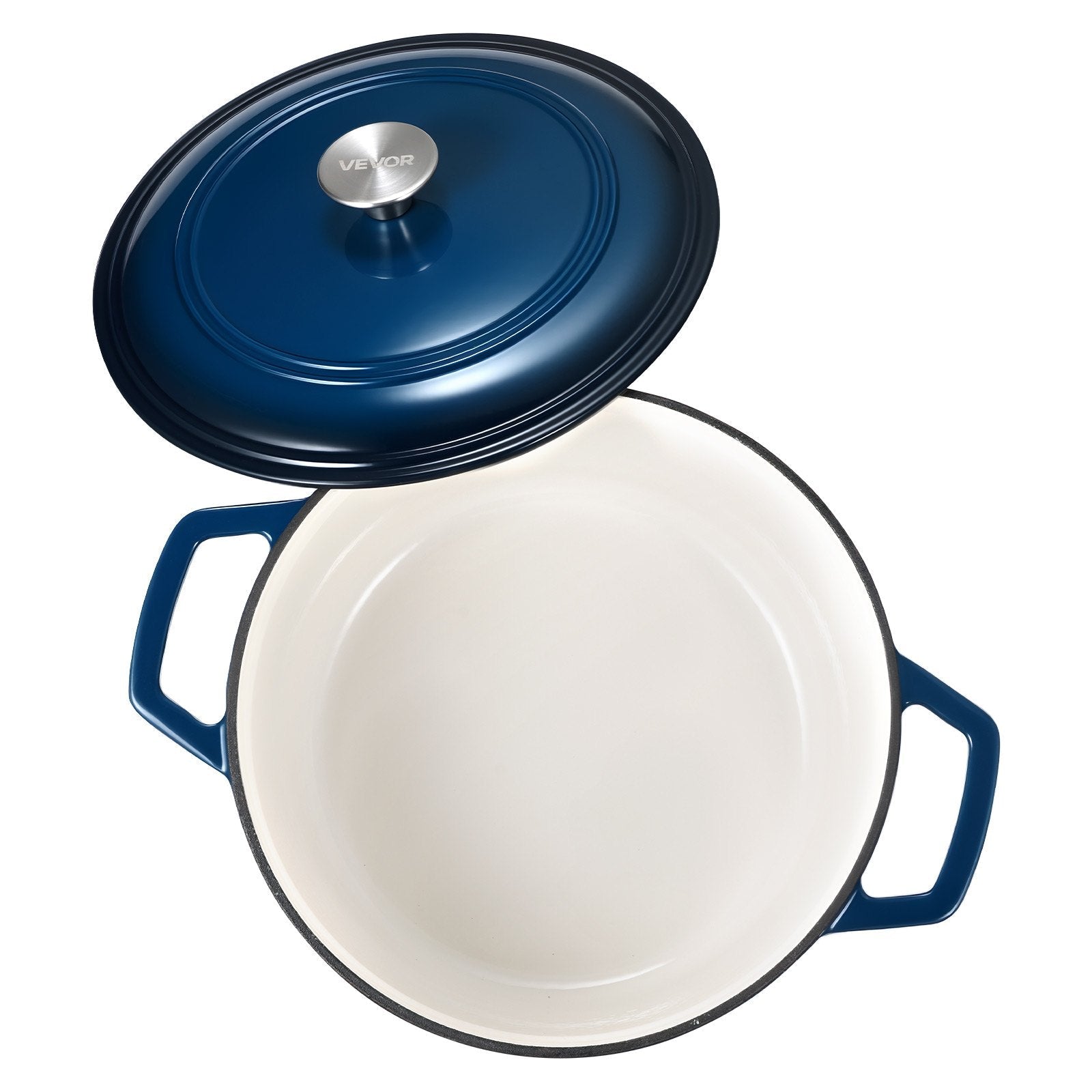 Enameled Cast Iron Dutch Oven, 5.7L Pot with Lid and Dual Handles, Heavy - Duty Durable Cookware Pan, Oven Induction Compatible up to 260 ℃, for Braising, Stews, Roasting, Bread Baking, Blue - Outdoor Recreation > Camping > Tents - Rivercity House & Home Co. (ABN 18 642 972 209) - Affordable Modern Furniture Australia