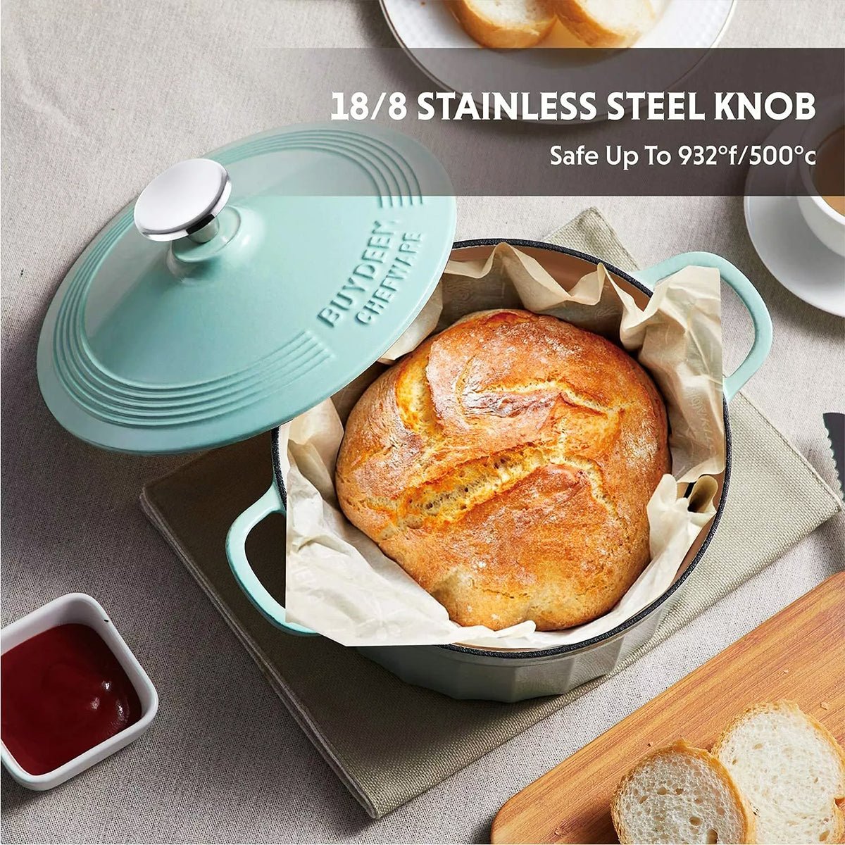 Enameled Cast - Iron Dutch Oven - Home & Garden > Kitchenware > Skillets & Frying Pans - Rivercity House & Home Co. (ABN 18 642 972 209) - Affordable Modern Furniture Australia