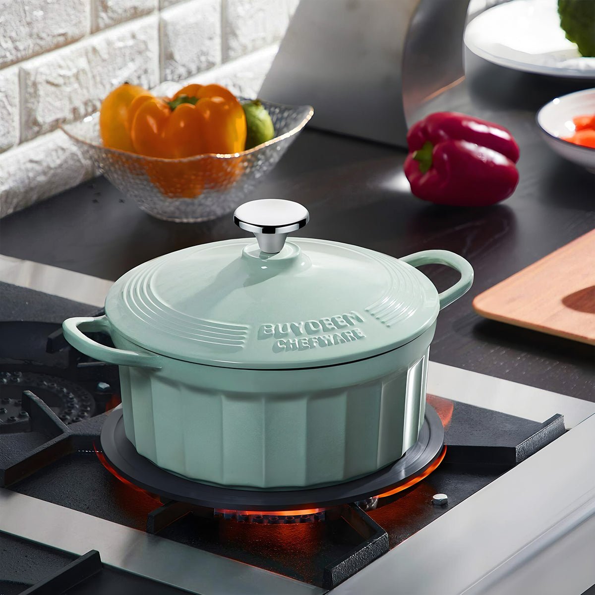 Enameled Cast - Iron Dutch Oven - Home & Garden > Kitchenware > Skillets & Frying Pans - Rivercity House & Home Co. (ABN 18 642 972 209) - Affordable Modern Furniture Australia