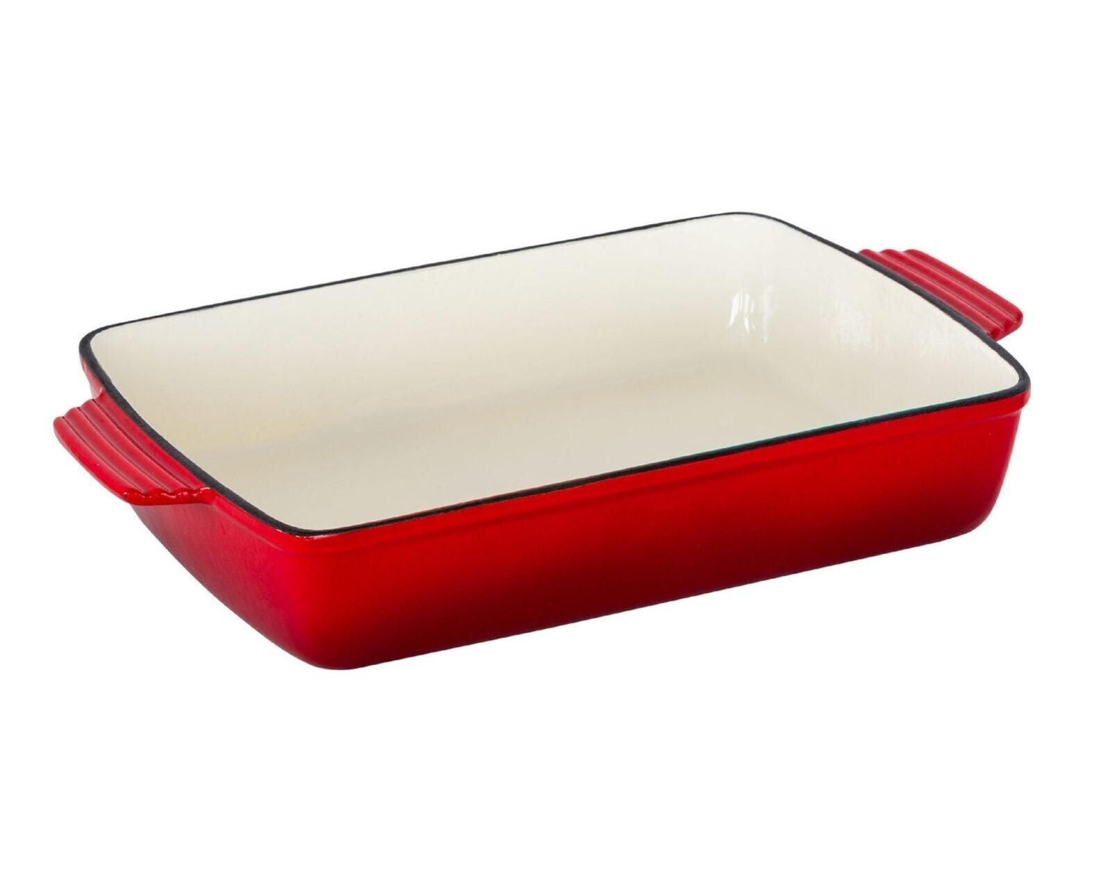 Enamelled Cast Iron 38.5x23cm Rectangular Roaster (3.4L) - Red - Home & Garden > Kitchenware > Skillets & Frying Pans - Rivercity House & Home Co. (ABN 18 642 972 209) - Affordable Modern Furniture Australia