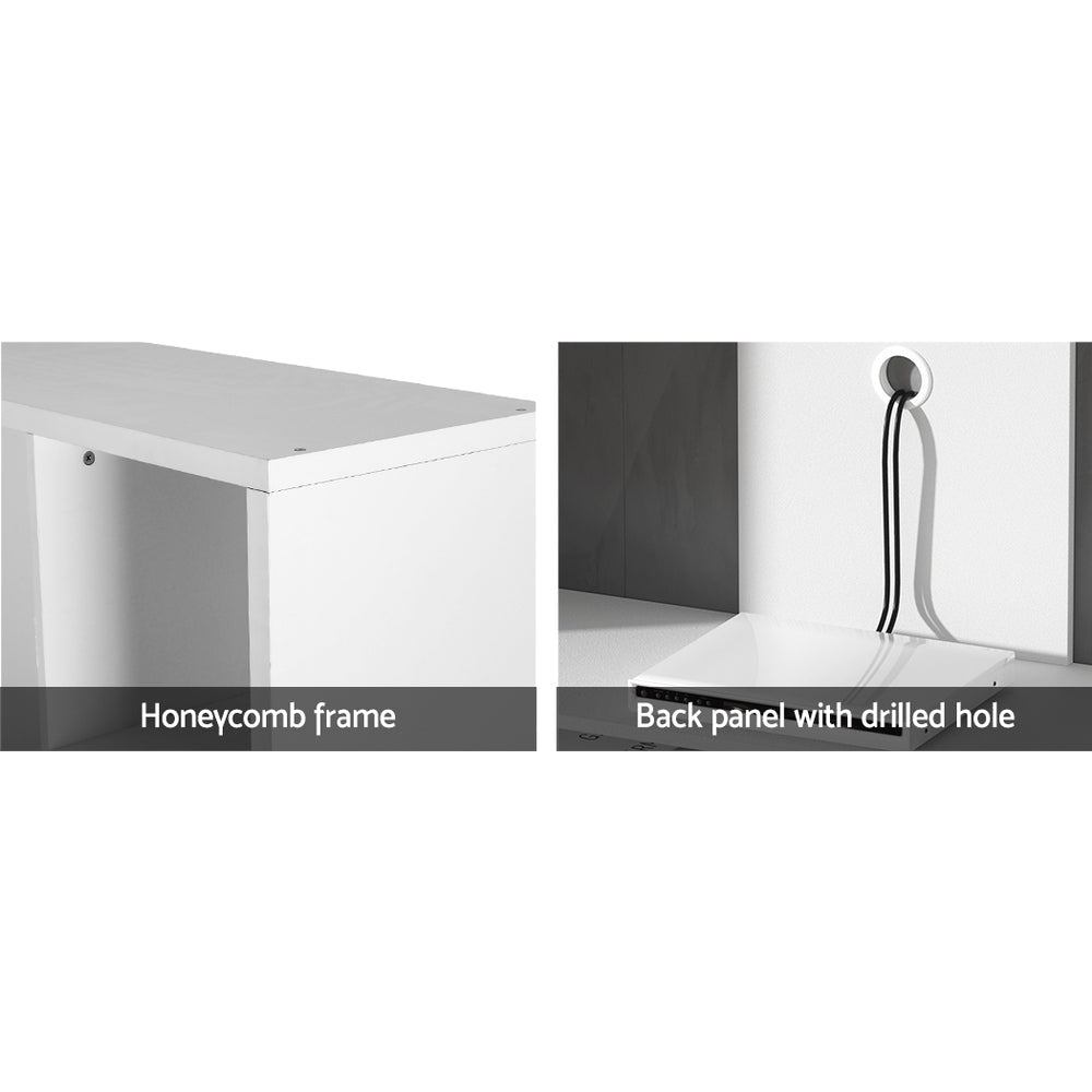 Entertainment Center Unit TV Stand TV Cabinet Open Shelves 183CM White - Furniture > Living Room > TV Units - Rivercity House & Home Co. (ABN 18 642 972 209) - Affordable Modern Furniture Australia