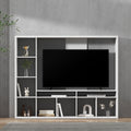 Brian Entertainment Center TV Stand 183cm with 11 Shelves - White
