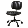 Ergonomic Armless Office Desk Chair with Wheels, Height Adjustable 360° Swivel Task Chair for Home Office & Study - Black