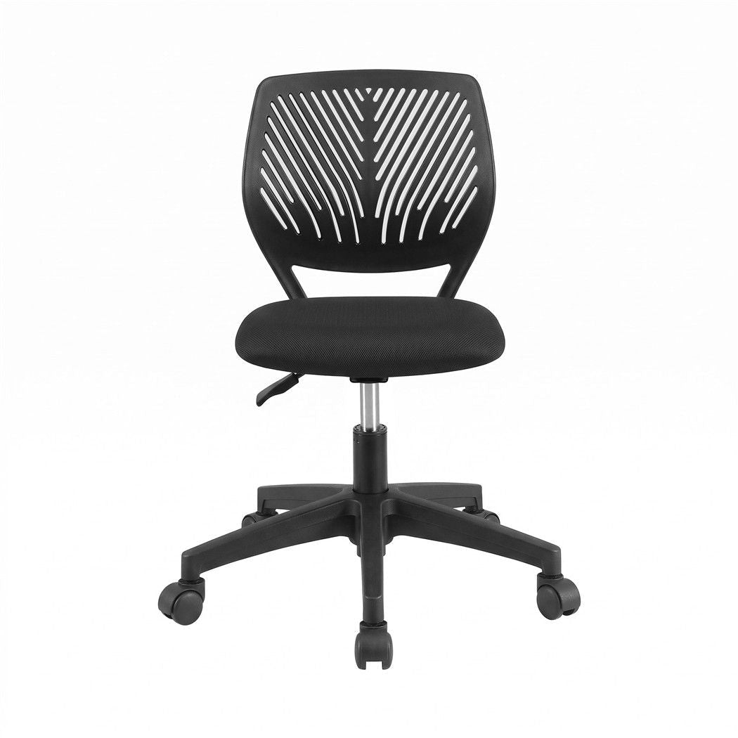 Ergonomic Armless Office Study Chair Height Adjustable for Teens - Black - Furniture > Office > Office & Desk Chairs - Rivercity House & Home Co. (ABN 18 642 972 209) - Affordable Modern Furniture Australia