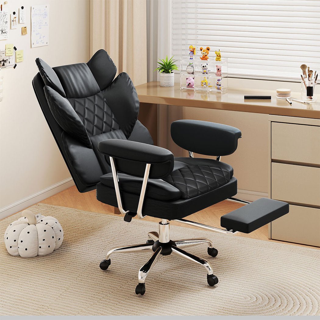 Ergonomic High Back Gaming Office Chair with Recline and Adjustable Height - Black - Rivercity House & Home Co. (ABN 18 642 972 209) - Affordable Modern Furniture Australia