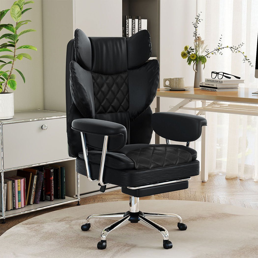 Ergonomic High Back Gaming Office Chair with Recline and Adjustable Height - Black - Rivercity House & Home Co. (ABN 18 642 972 209) - Affordable Modern Furniture Australia