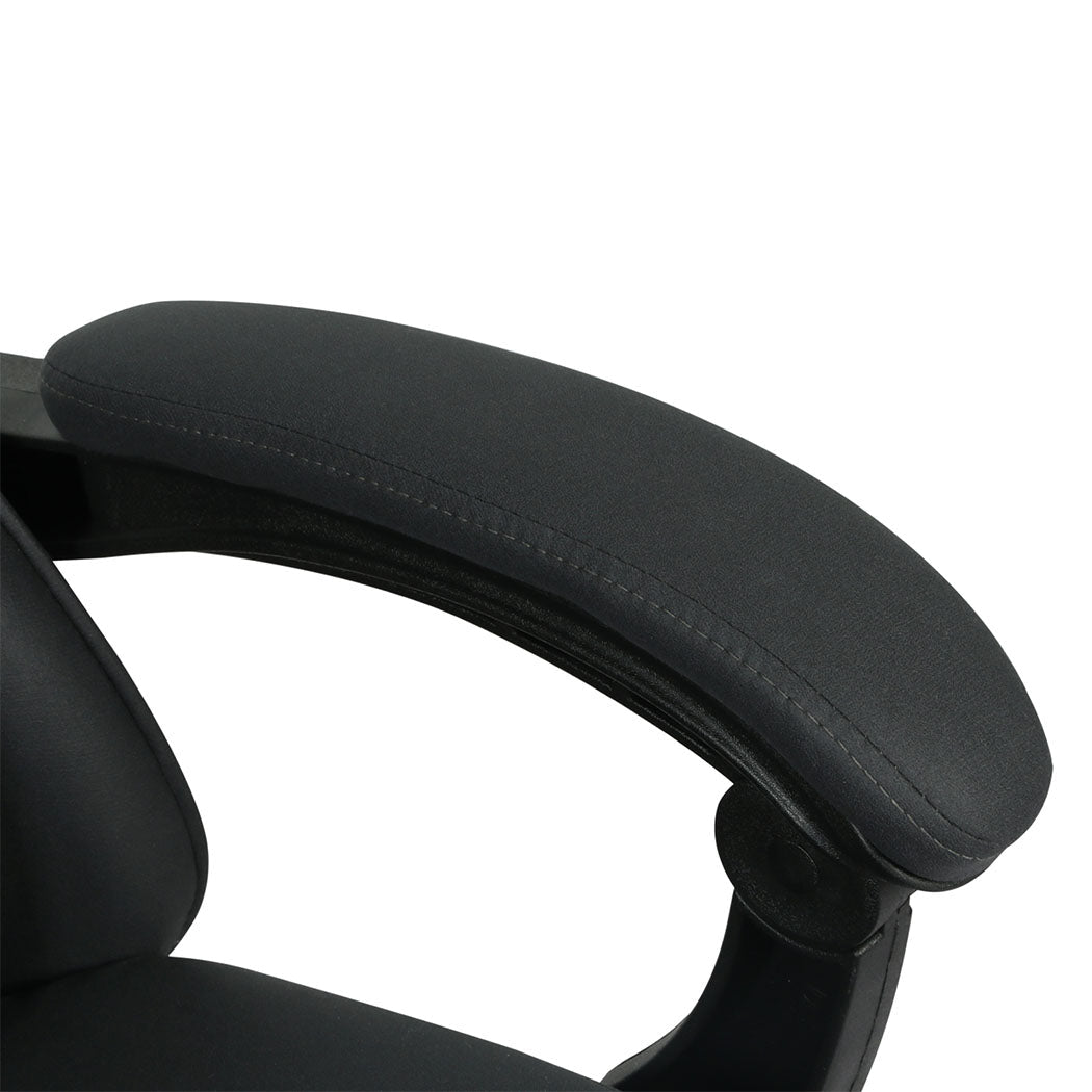 Ergonomic High Back Office and Gaming Chair with Suede Fabric Upholstery - Deep Grey - Rivercity House & Home Co. (ABN 18 642 972 209) - Affordable Modern Furniture Australia