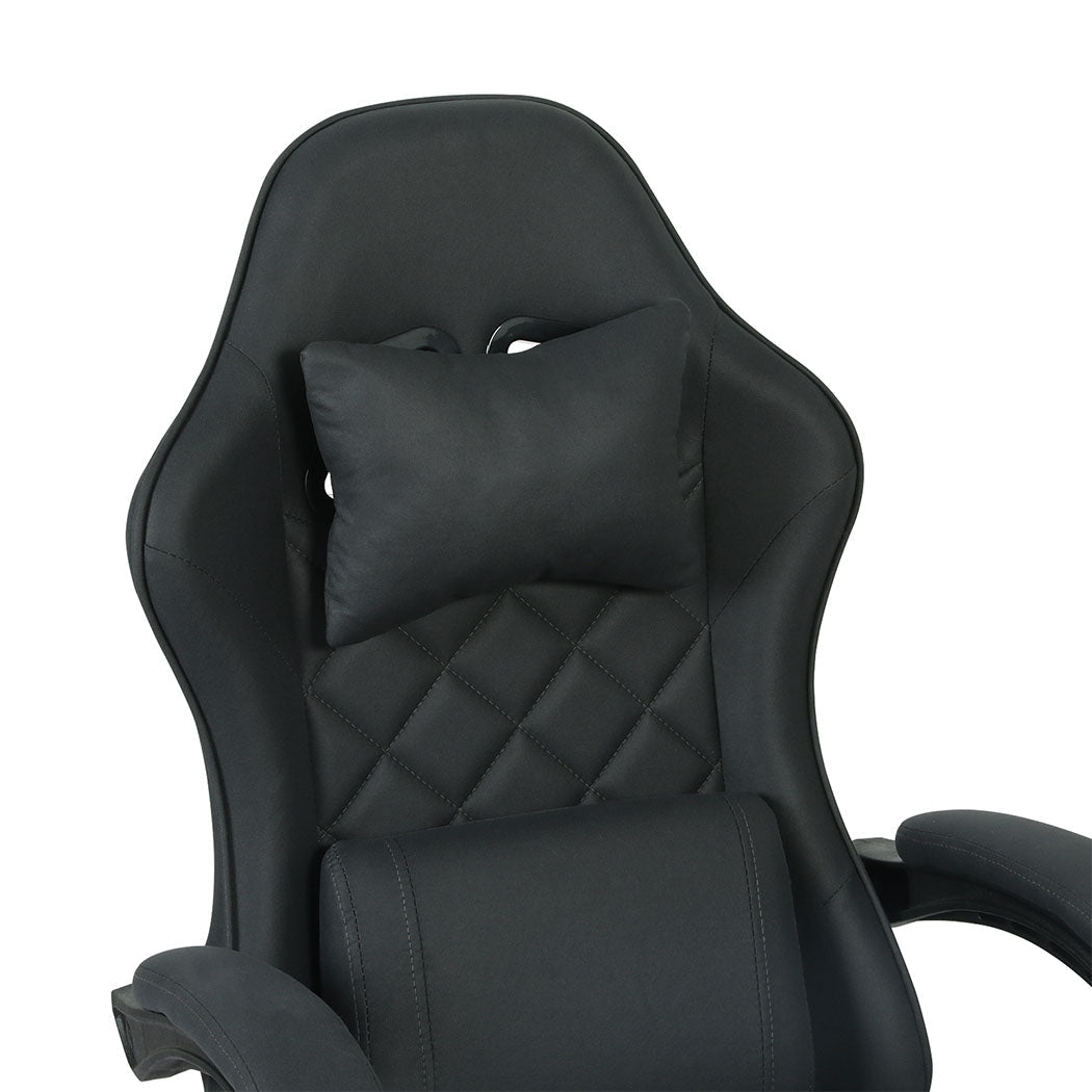 Ergonomic High Back Office and Gaming Chair with Suede Fabric Upholstery - Deep Grey - Rivercity House & Home Co. (ABN 18 642 972 209) - Affordable Modern Furniture Australia