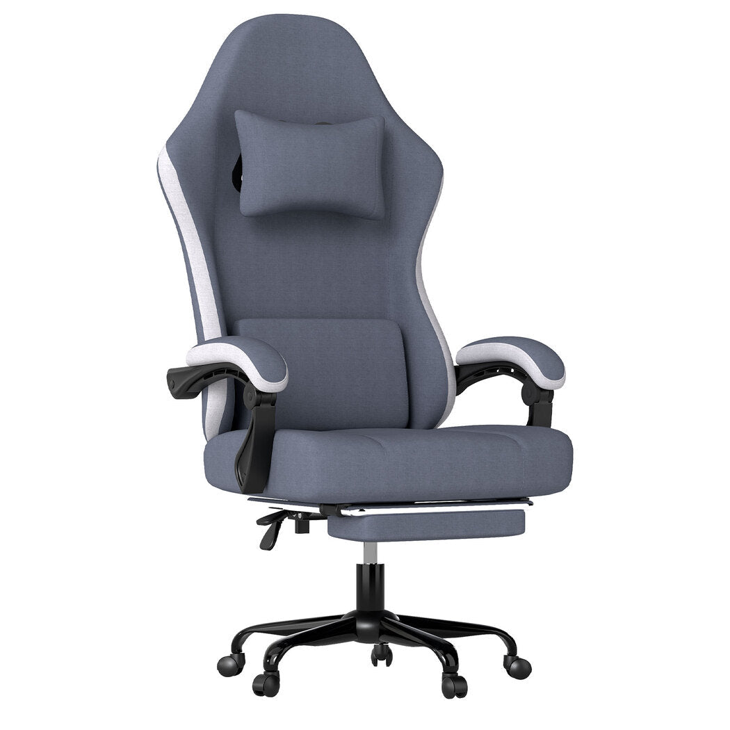 Ergonomic High Back PU Leather Office and Gaming Chair with Recline - Black and Beige - Rivercity House & Home Co. (ABN 18 642 972 209) - Affordable Modern Furniture Australia